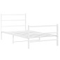 vidaXL Estructura cama metal con cabecero y estribo blanco 100x190 cm vidaXL Estructura cama metal con cabecero y estribo blanco 100x190 cm