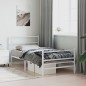 vidaXL Estructura cama metal con cabecero y estribo blanco 100x190 cm vidaXL Estructura cama metal con cabecero y estribo blanco 100x190 cm