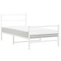 vidaXL Estructura cama metal con cabecero y estribo blanco 100x190 cm vidaXL Estructura cama metal con cabecero y estribo blanco 100x190 cm