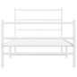vidaXL Estructura cama metal con cabecero y estribo blanco 100x190 cm vidaXL Estructura cama metal con cabecero y estribo blanco 100x190 cm