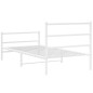 vidaXL Estructura cama metal con cabecero y estribo blanco 100x190 cm vidaXL Estructura cama metal con cabecero y estribo blanco 100x190 cm