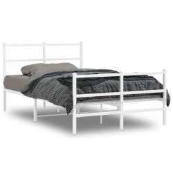 vidaXL Estructura cama metal con cabecero y estribo blanco 120x200 cm