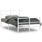 vidaXL Estructura cama metal con cabecero y estribo blanco 120x200 cm vidaXL Estructura cama metal con cabecero y estribo blanco 120x200 cm