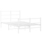 vidaXL Estructura cama metal con cabecero y estribo blanco 120x200 cm vidaXL Estructura cama metal con cabecero y estribo blanco 120x200 cm