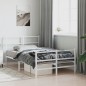 vidaXL Estructura cama metal con cabecero y estribo blanco 120x200 cm vidaXL Estructura cama metal con cabecero y estribo blanco 120x200 cm