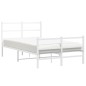 vidaXL Estructura cama metal con cabecero y estribo blanco 120x200 cm vidaXL Estructura cama metal con cabecero y estribo blanco 120x200 cm