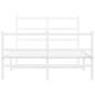 vidaXL Estructura cama metal con cabecero y estribo blanco 120x200 cm vidaXL Estructura cama metal con cabecero y estribo blanco 120x200 cm