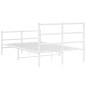 vidaXL Estructura cama metal con cabecero y estribo blanco 120x200 cm vidaXL Estructura cama metal con cabecero y estribo blanco 120x200 cm