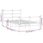vidaXL Estructura cama metal con cabecero y estribo blanco 120x200 cm vidaXL Estructura cama metal con cabecero y estribo blanco 120x200 cm