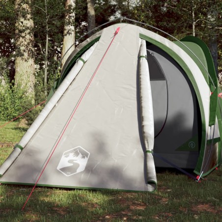 vidaXL Tienda de campaña 2 personas tafetán 185T verde 320x140x120 cm