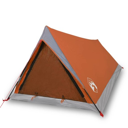 vidaXL Tienda de campaña 2 personas tafetán 185T gris y naranja