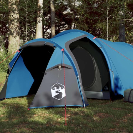 vidaXL Tienda de campaña 3 personas tafetán 185T azul 370x185x116 cm