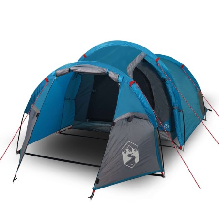 vidaXL Tienda de campaña 3 personas tafetán 185T azul 370x185x116 cm