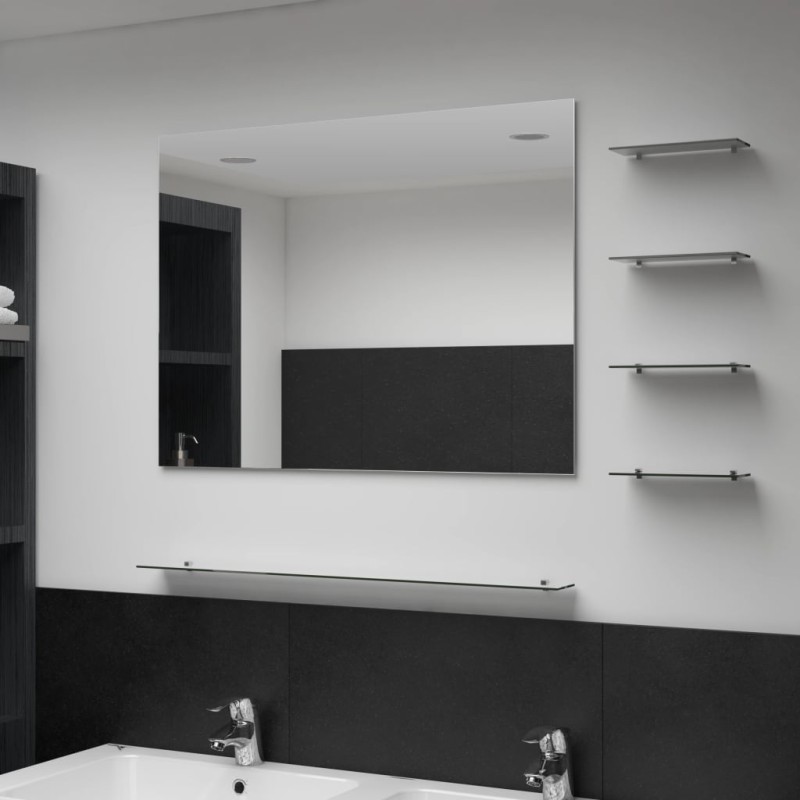 vidaXL Espejo de pared con 5 estantes plateado 80x60 cm vidaXL Espejo de pared con 5 estantes plateado 80x60 cm