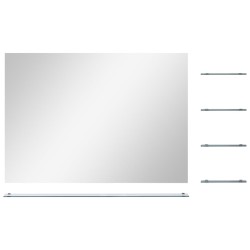 vidaXL Espejo de pared con 5 estantes plateado 80x60 cm
