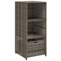 vidaXL Armario de almacenaje de jardín ratán PE gris 50x55x115 cm