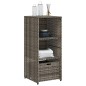 vidaXL Armario de almacenaje de jardín ratán PE gris 50x55x115 cm