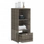 vidaXL Armario de almacenaje de jardín ratán PE gris 50x55x115 cm