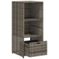 vidaXL Armario de almacenaje de jardín ratán PE gris 50x55x115 cm