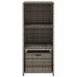 vidaXL Armario de almacenaje de jardín ratán PE gris 50x55x115 cm