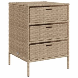vidaXL Armario de almacenaje de jardín ratán PE beige 55x59x80 cm