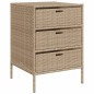 vidaXL Armario de almacenaje de jardín ratán PE beige 55x59x80 cm