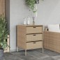 vidaXL Armario de almacenaje de jardín ratán PE beige 55x59x80 cm
