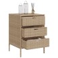 vidaXL Armario de almacenaje de jardín ratán PE beige 55x59x80 cm
