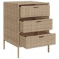 vidaXL Armario de almacenaje de jardín ratán PE beige 55x59x80 cm