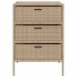 vidaXL Armario de almacenaje de jardín ratán PE beige 55x59x80 cm