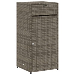 vidaXL Armario de almacenaje de jardín ratán PE gris 55x55x111 cm