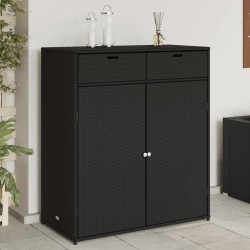 vidaXL Armario de almacenaje de jardín ratán PE negro 105x55x113 cm