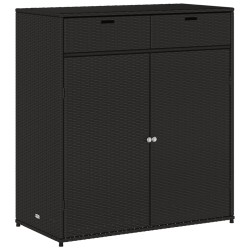 vidaXL Armario de almacenaje de jardín ratán PE negro 105x55x113 cm