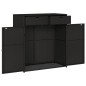vidaXL Armario de almacenaje de jardín ratán PE negro 105x55x113 cm vidaXL Armario de almacenaje de jardín ratán PE negro 105x55x113 cm