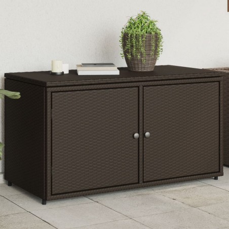 vidaXL Armario de almacenaje de jardín ratán PE marrón 110x55x60,5 cm
