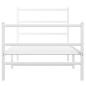 vidaXL Estructura cama metal con cabecero y estribo blanco 90x190 cm vidaXL Estructura cama metal con cabecero y estribo blanco 90x190 cm