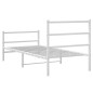 vidaXL Estructura cama metal con cabecero y estribo blanco 90x190 cm vidaXL Estructura cama metal con cabecero y estribo blanco 90x190 cm