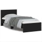 vidaXL Cama con cabecero madera de ingeniería negra 90x190 cm vidaXL Cama con cabecero madera de ingeniería negra 90x190 cm