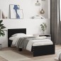vidaXL Cama con cabecero madera de ingeniería negra 90x190 cm vidaXL Cama con cabecero madera de ingeniería negra 90x190 cm
