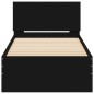 vidaXL Cama con cabecero madera de ingeniería negra 90x190 cm vidaXL Cama con cabecero madera de ingeniería negra 90x190 cm