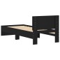 vidaXL Cama con cabecero madera de ingeniería negra 90x190 cm vidaXL Cama con cabecero madera de ingeniería negra 90x190 cm