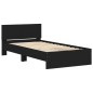 vidaXL Estructura cama con cabecero madera ingeniería negro 100x200 cm vidaXL Estructura cama con cabecero madera ingeniería negro 100x200 cm