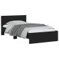 vidaXL Estructura cama con cabecero madera ingeniería negro 100x200 cm vidaXL Estructura cama con cabecero madera ingeniería negro 100x200 cm