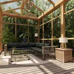 vidaXL Set de muebles de jardín 6 pzas y cojines ratán sintético gris