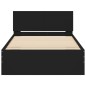 vidaXL Estructura cama con cabecero madera ingeniería negro 100x200 cm vidaXL Estructura cama con cabecero madera ingeniería negro 100x200 cm
