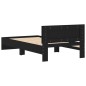 vidaXL Estructura cama con cabecero madera ingeniería negro 100x200 cm vidaXL Estructura cama con cabecero madera ingeniería negro 100x200 cm