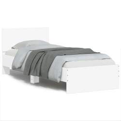 vidaXL Estructura cama con cabecero madera ingeniería blanco 90x200 cm