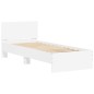vidaXL Estructura cama con cabecero madera ingeniería blanco 90x200 cm vidaXL Estructura cama con cabecero madera ingeniería blanco 90x200 cm
