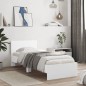 vidaXL Estructura cama con cabecero madera ingeniería blanco 90x200 cm vidaXL Estructura cama con cabecero madera ingeniería blanco 90x200 cm