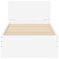 vidaXL Estructura cama con cabecero madera ingeniería blanco 90x200 cm vidaXL Estructura cama con cabecero madera ingeniería blanco 90x200 cm